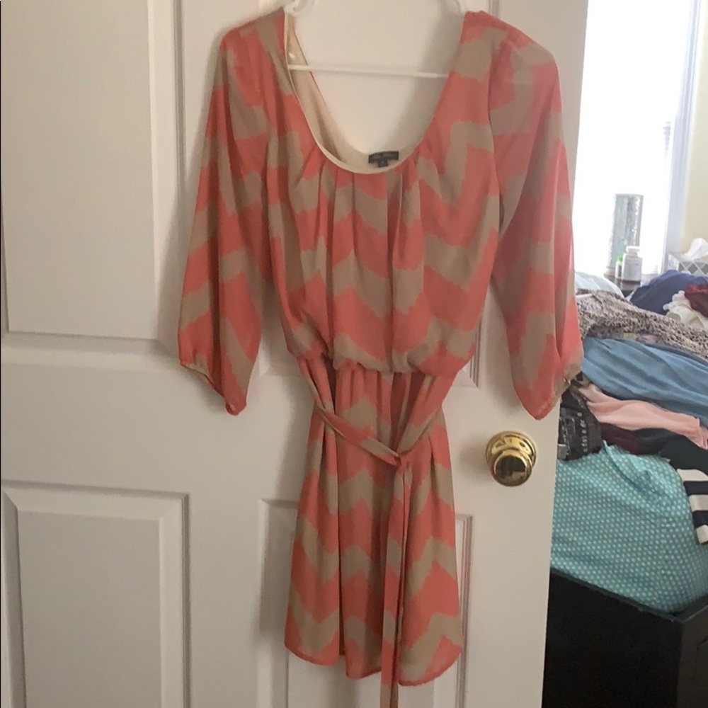 Cute Tan/Coral Dress